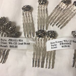 16 Piece Cubic Zirconia Hair 4 small extra (free)